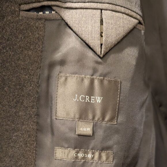 J.Crew Italy Crosby Mens 46R Charcoal Wool & Cashmere Blend Button Topcoat H2322 - Picture 6 of 9